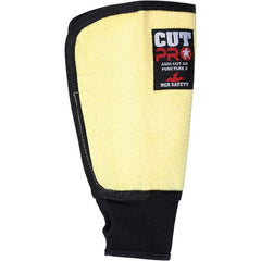 Cut & Puncture Resistant Sleeves: Size Universal, Kevlar, Yellow, ANSI Cut A9 Thumb Hole, Continuous Knit Cuff Closure