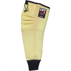 Cut & Puncture Resistant Sleeves: Size Universal, Kevlar, Yellow, ANSI Cut A9 Thumb Hole, Continuous Knit Cuff Closure