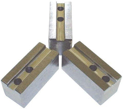 H & R Manufacturing - 21" Chuck Capacity, 3mm x 60° Serrated Attachment, Square Soft Lathe Chuck Jaw - 3 Jaws, Steel, 2.362" Btw Mount Hole Ctrs, 7" Long x 2-1/2" Wide x 5" High, 0.984" Groove, 20mm Fastener - Exact Industrial Supply