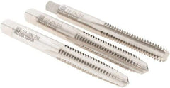 Union Butterfield - 1/4-20 UNC, 4 Flute, Bottoming, Plug & Taper, Bright Finish, High Speed Steel Tap Set - Right Hand Cut, 2-1/2" OAL, 1" Thread Length, 2B; 3B Class of Fit, Series 1500 - Exact Industrial Supply