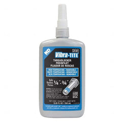 Vibra-Tite - 250 mL Bottle, Blue, Medium Strength High Temp Threadlocker - Exact Industrial Supply