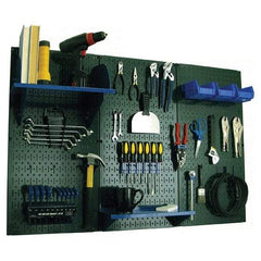 Wall Control - 48" Wide x 32" High Peg Board Kit - 3 Panels, Metal, Green/Blue - Exact Industrial Supply