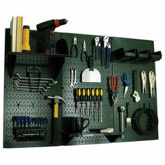 Wall Control - 48" Wide x 32" High Peg Board Kit - 3 Panels, Metal, Green/Black - Exact Industrial Supply