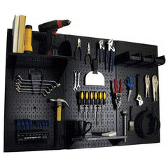 Wall Control - 48" Wide x 32" High Peg Board Kit - 3 Panels, Metal, Black - Exact Industrial Supply