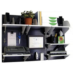 Wall Control - 48" Wide x 32" High Industrial Steel Tool Board System - 3 Panels, Metal, Black/White - Exact Industrial Supply