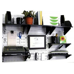 Wall Control - 48" Wide x 32" High Industrial Steel Tool Board System - 3 Panels, Metal, White/Black - Exact Industrial Supply