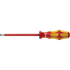 Wera - Insulated Slotted Screwdriver - 200mm Blade Length, Ergonomic Handle - Exact Industrial Supply