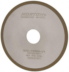 Norton - 6" Diam x 1-1/4" Hole x 1/8" Thick, 100 Grit Surface Grinding Wheel - Diamond, Type 1A1, Fine Grade, Resinoid Bond - Exact Industrial Supply