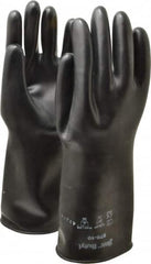 Chemical Resistant Gloves: X-Large, 25 mil Thick, Butyl, Unsupported Black, 14'' OAL, Smooth, ANSI Cut 0, ANSI Abrasion 0, ANSI Puncture 0