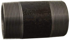 Made in USA - Schedule 80, 1" Diam x 48" Long Black Pipe Nipple - Threaded - Exact Industrial Supply