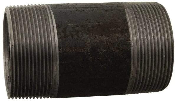 Made in USA - Schedule 80, 1/2" Diam x 72" Long Black Pipe Nipple - Threaded - Exact Industrial Supply