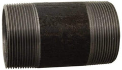 Made in USA - Schedule 80, 1-1/4" Diam x 60" Long Black Pipe Nipple - Threaded - Exact Industrial Supply