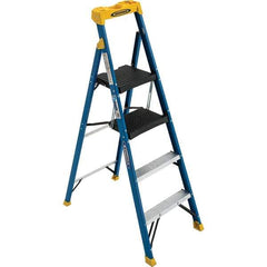 Werner - Step Ladders Type: Step Ladder Height (Feet): 4' 6" - Exact Industrial Supply