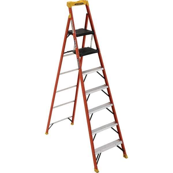 Werner - Step Ladders Type: Step Ladder Height (Feet): 7'6" - Exact Industrial Supply