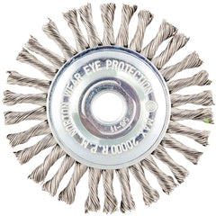 Norton - 4" OD, 5/8-11 Arbor Hole, Stringer Bead Twist Knot Stainless Steel Wheel Brush - Exact Industrial Supply