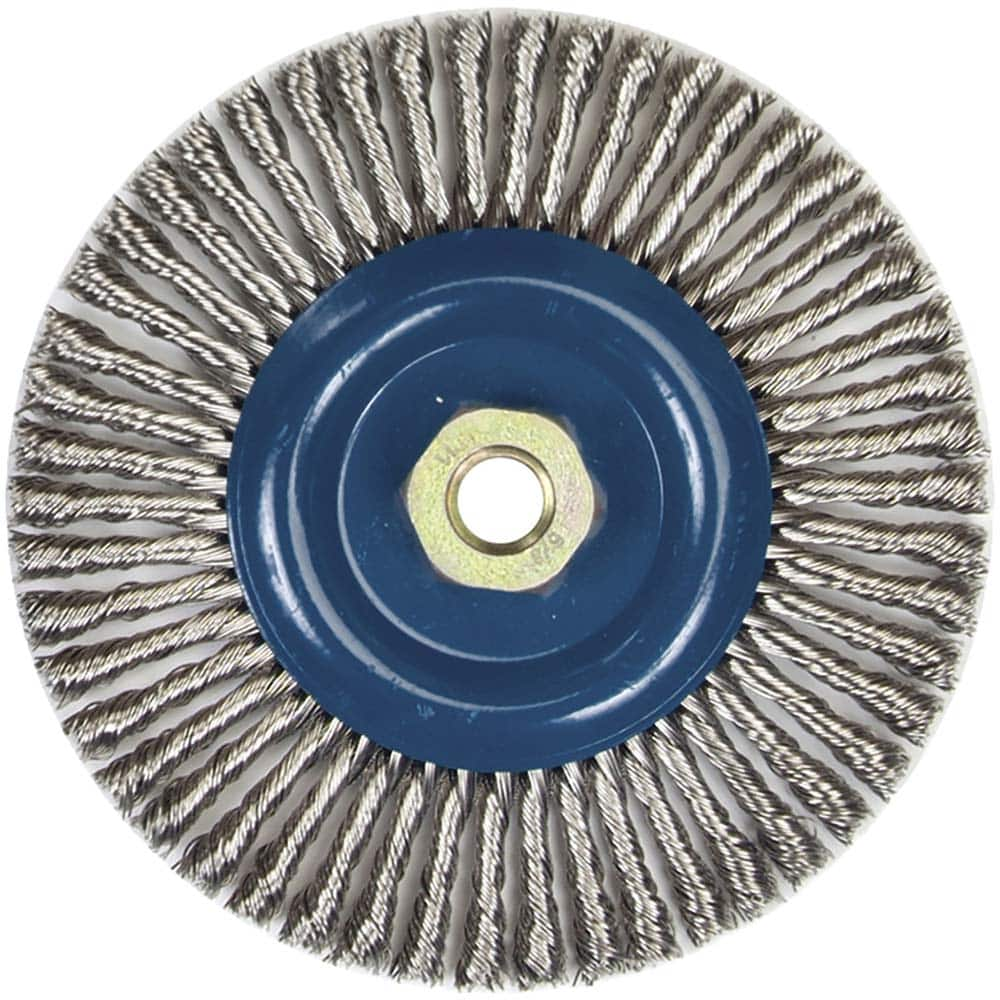 Norton - 6" OD, 5/8-11 Arbor Hole, Stringer Bead Stainless Steel Wheel Brush - Exact Industrial Supply