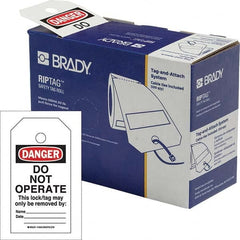 Brady - Safety & Facility Tags; Message Type: Do Not Operate ; Header: DANGER ; Front Legend: Do Not Operate This Lock/Tag May Only Be Removed By: Name Date ; Back Legend: This Energy Source Has Been Locked Out! Unauthorized Removal This Lock/Tag May Res - Exact Industrial Supply