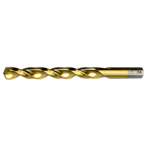 29/64 RHS / RHC HSS 135 Degree Split Point Heavy Duty Parabolic Jobber Length Drill - TiN - Exact Industrial Supply
