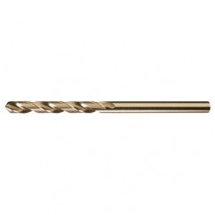 3/16 RHS / RHC HSS-CO 8% (M42) 135 Degree Split Point NAS907 Type J Cobalt Heavy Duty 6″ Extended Length Drill - Straw / Gold Oxide - Exact Industrial Supply