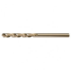 3/16 RHS / RHC HSS-CO 8% (M42) 135 Degree Split Point NAS907 Type J Cobalt Heavy Duty 6″ Extended Length Drill - Straw / Gold Oxide - Exact Industrial Supply