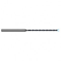 2.705 mm Dia. × 4 mm Shank × 37 mm Flute Length × 75 mm OAL, 12xD, 140°, AlTiN, 2xD Flute, Coolant Thru, Round Solid Carbide Drill - Exact Industrial Supply