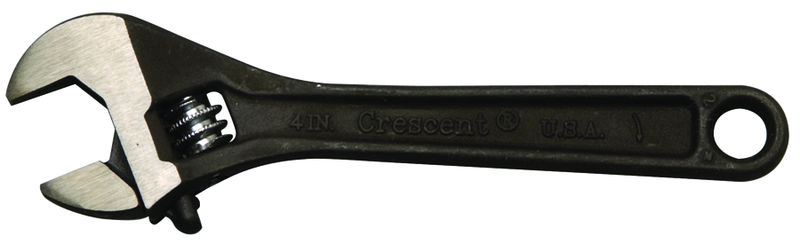 1/2" Opening - 4" OAL - Adjustable Wrench Black - Exact Industrial Supply