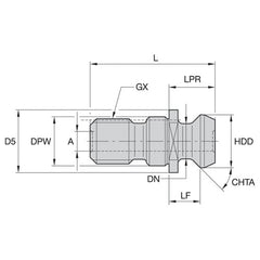 RK50ISBM PULL STUD SK50 ISO7388/2 TYPE B - Exact Industrial Supply