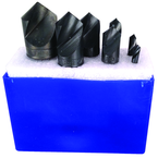 7 Pc. 100°-1/4; 3/8; 1/2; 5/8; 3/4; 1 HSS Uniflute Countersink Set - Exact Industrial Supply