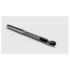 .035 Dia. - .053" LOC - 1-1/2" OAL 2 FL Ball Nose Carbide End Mill with .150 Reach-Nano Coated - Exact Industrial Supply