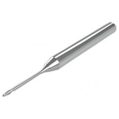 .090 Dia. - .125" LOC - 1-1/2" OAL 2 FL Ball Nose Carbide End Mill with .125 Dia. Reach - Uncoated - Exact Industrial Supply