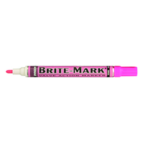 Brite-Mark Paint Marker - Oil Based - Pink - Exact Industrial Supply