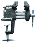 3" Light  Duty Clamp on Vise - Cast Iron - Serrated Jaws - Cast in Pipe Jaws - Exact Industrial Supply