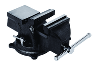 4" General Purpose Vise - Cast Iron - Serrated Jaws - Swivel Base - Built in Anvil - Exact Industrial Supply