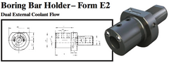 VDI Boring Bar Holder - Form E2 (Dual External Coolant Flow) - Part #: CNC86 52.6016 - Exact Industrial Supply
