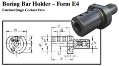 VDI Boring Bar Holder - Form E4 (External Single Coolant Flow) - Part #: CNC86 54.4032 - Exact Industrial Supply