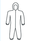 White SMMMS Coverall w/ Zipper Front, Hood, Elastic Wrists & Ankles 3XL - Exact Industrial Supply