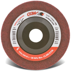 7″ × 7/8″ - Aluminum Oxide Surface Grinding Wheel - Type 27 - Maroon - Exact Industrial Supply