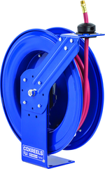 #SH-N-375 For 3/8" x 75' Hose Low Pressure Spring Rewind Hose Reel with Super Hub w/ Hose - Exact Industrial Supply