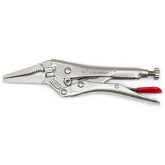 6″ Long Nose Locking Plier with Wire Cutter - Exact Industrial Supply