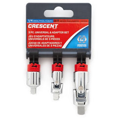 3 Pc. 1/4″ and 3/8″ Drive Universal Adapter Set - Exact Industrial Supply