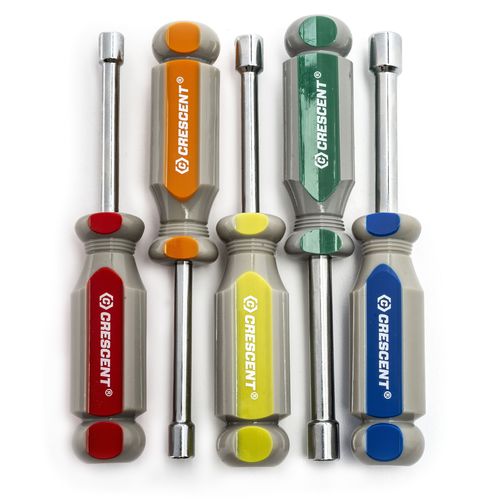 5 Pc. Metric Solid Shaft Tri-Lobe Acetate Nutdriver Set - Exact Industrial Supply