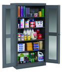 36"W x 18"D x 72"H C-Thru Storage Cabinet, Knocked-Down, with 4 Adj. Shelves, Easy Viewing into Cabinet - Exact Industrial Supply