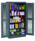 36"W x 24"D x 72"H C-Thru Storage Cabinet, Knocked-Down, with 4 Adj. Shelves, Easy Viewing into Cabinet - Exact Industrial Supply