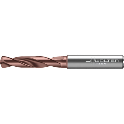 3.1 mm Dia. × 6 mm Shank × 20 mm Flute Length × 62 mm OAL, 3xD, 140 Degrees, Axial Inclined Exit, DIN 6535 HA, Cylindrical Solid Carbide Drill DC175 WJ30RZ
