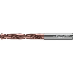 20 mm Dia. × 20 mm Shank × 101 mm Flute Length × 153 mm OAL, 5xD, 140 Degrees, Axial Inclined Exit, DIN 6535 HA, Cylindrical Solid Carbide Drill DC175 WJ30RZ