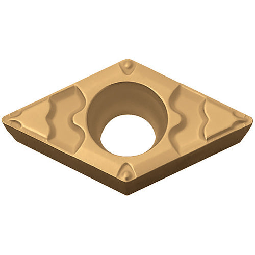 DCMT 2151 GP PV7010, 1/64″ Corner Radius, 3/32″ Thick, 1/4″ Inscribed Circle, TiCN (MEGACOAT), Diamond, Turning Indexable Insert - Exact Industrial Supply