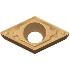 DCMT 21505 HQ PV720, 0.0079″ Corner Radius, 3/32″ Thick, 1/4″ Inscribed Circle, TiCN (MEGACOAT NANO), Diamond, Turning Indexable Insert - Exact Industrial Supply