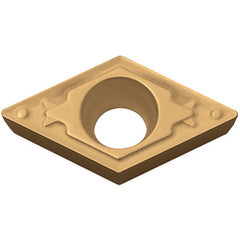 DCMT 2152 HQ CA5515, 1/32″ Corner Radius, 3/32″ Thick, 1/4″ Inscribed Circle, TiCnulll2O3/TiN, Diamond, Turning Indexable Insert - Exact Industrial Supply