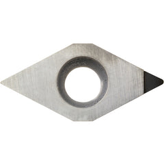 DCMT 21505 SE KPD001, 0.0079″ Corner Radius, 3/32″ Thick, 1/4″ Inscribed Circle, Diamond, Turning Indexable Insert - Exact Industrial Supply