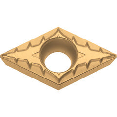 DCMT 3251 XP CA530, 1/64″ Corner Radius, 5/32″ Thick, 3/8″ Inscribed Circle, TiCnulll2O3/TiN, Diamond, Turning Indexable Insert - Exact Industrial Supply